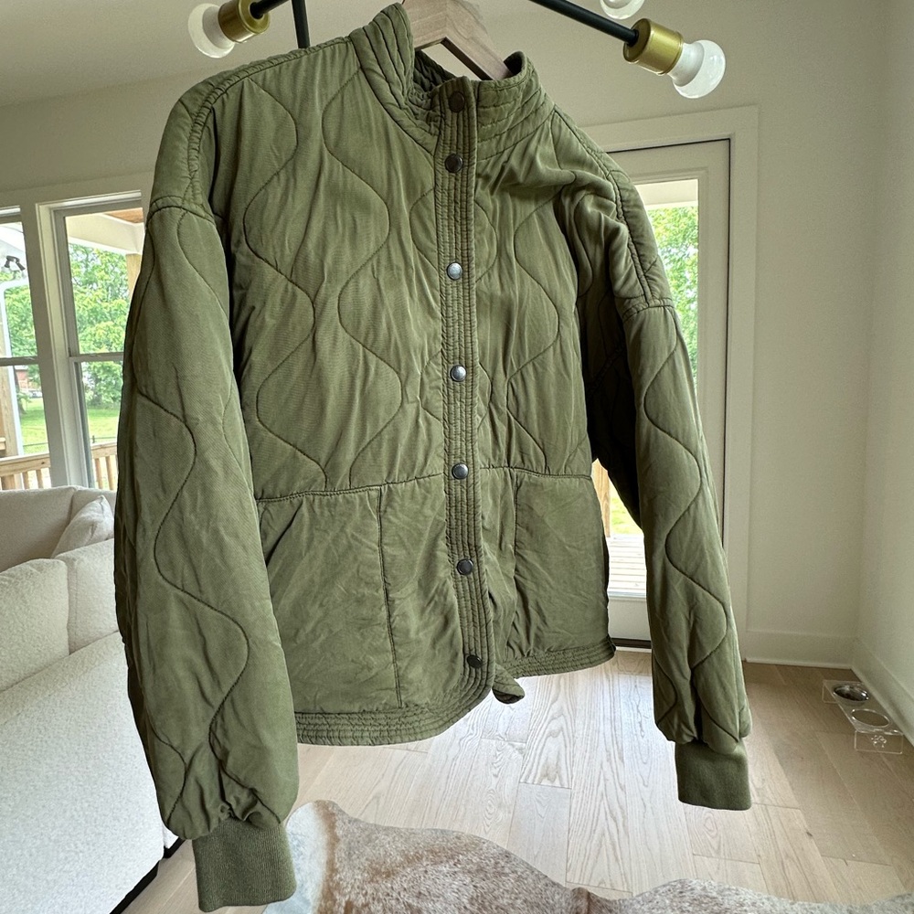 Women’s BlankNYC green bomber jacket size small